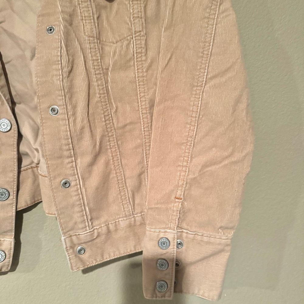 Vintage GAP Y2K Corduroy Snap Button Up Semi Cropped Jacket Tan Size Medium - Picture 5 of 6